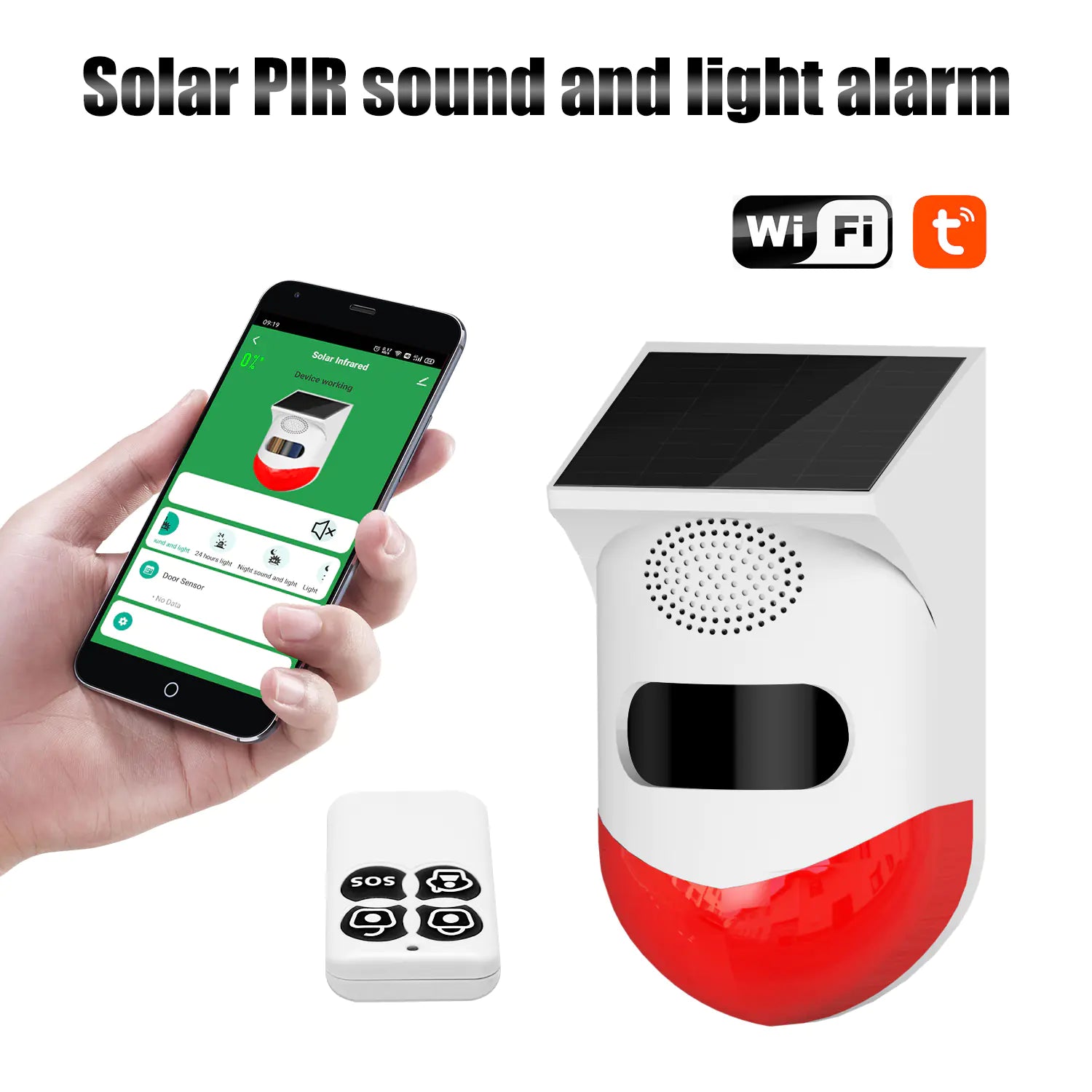 Smart Outdoor Solar PIR WiFi Wireless Alarm System