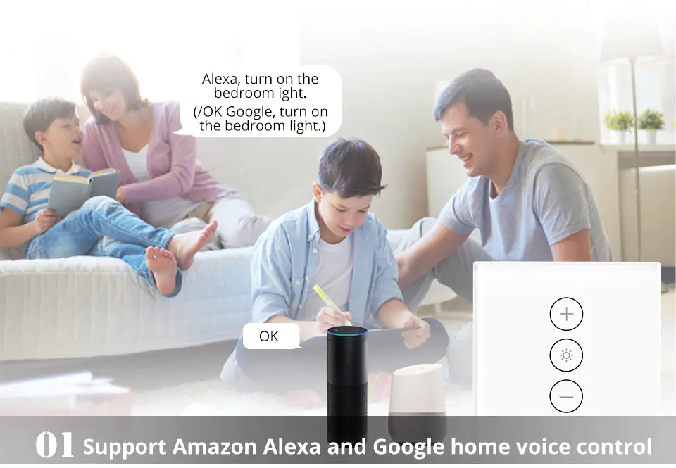 86 Type Smart WiFi Touch Wall Switch with Voice Control